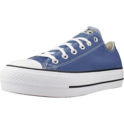 Buty CONVERSE CHUCK TAYLOR ALL STAR LIFT OX Niebieski. Niebieskie trampki Converse, bez wzorów, z tkaniny, bez zapięcia. Za 361.70 zł.