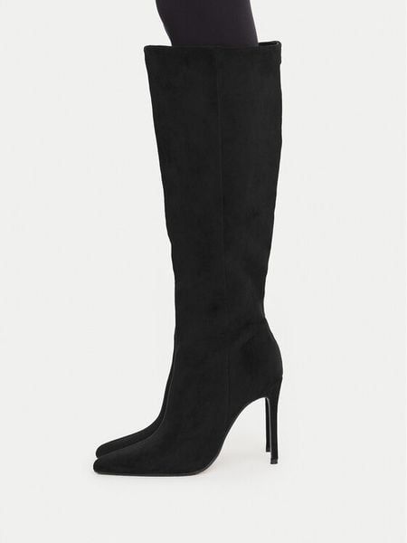 Nine West Kozaki EO-C6008-1 Czarny. Czarne kozaki Nine West, z materiału, bez obcasa, na szpilce, bez zapięcia. Za 379.99 zł.