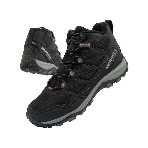 Buty trekkingowe Merrell West Rim Sport Thermo Mid WP czarne. Czarne trekkingi Merrell, ze skóry, trekkingowe. Za 446.40 zł.