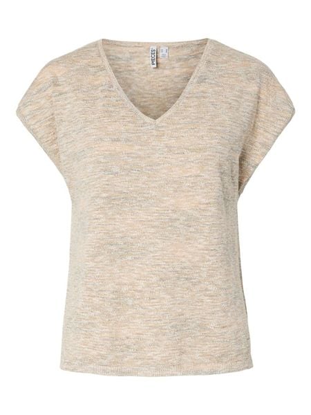 Pieces Sweter w kolorze beżowym rozmiar: L. Brązowe swetry Pieces, l, bez wzorów, bez ramiączek. Za 129.15 zł.