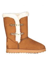 Geographical Norway Kozaki zimowe "Ovassion" w kolorze jasnobrązowym rozmiar: 37. Brązowe kozaki Geographical Norway, na zimę, z futra, bez obcasa, bez zapięcia. Za 65.38 zł.