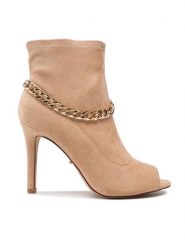 DeeZee Botki LS4937-54 Beżowy. Brązowe botki DeeZee, bez wzorów, z materiału, bez obcasa, na szpilce, bez zapięcia. Za 159.99 zł.