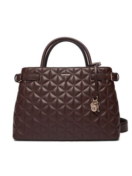 Guess Torebka Paisleigh HWQG98 83060 Brązowy. Brązowe torebki klasyczne Guess, z aplikacjami, ze skóry, bez dodatków. Za 619.99 zł.