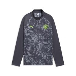 Młodzieżowa koszulka na rozgrzewkę Manchester City z zamkiem 1/4 PUMA. Szara bluzki Puma, m, bez wzorów, młodzieżowe, bez kołnierzyka, bez ramiączek. Za 319.00 zł.