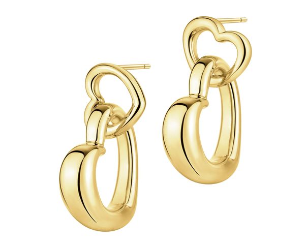 Kolczyki srebrne - serca. Szare kolczyki Apart, pozłacane. Za 649.00 zł.