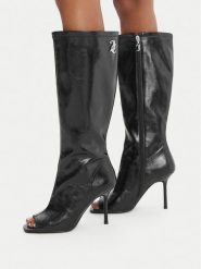Juicy Couture Kozaki EO-C5165-1 Czarny. Czarne kozaki Juicy Couture, ze skóry, bez obcasa, na szpilce, bez zapięcia. Za 349.99 zł.