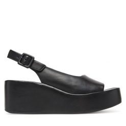 Sandały HÖGL. Czarne sandały Högl, bez wzorów, bez obcasa, na koturnie, bez zapięcia. Za 519.99 zł.