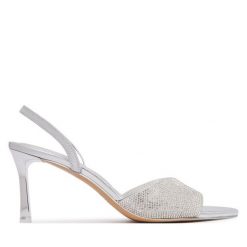 Sandały Aldo. Szare sandały Aldo, bez wzorów, bez obcasa, na szpilce, bez zapięcia. Za 359.99 zł.