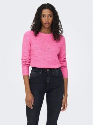 ONLY Sweter 15234745 Różowy Regular Fit. Czerwone swetry Only, m, bez wzorów, z syntetyku, bez ramiączek. Za 99.99 zł.