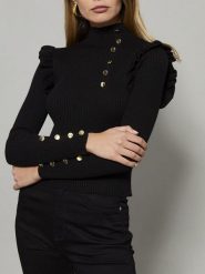 Milan Kiss Koszulka w kolorze czarnym rozmiar: M. Czarne bluzki Milan Kiss, m, bez wzorów, ze splotem, bez kołnierzyka, bez ramiączek. Za 113.99 zł.