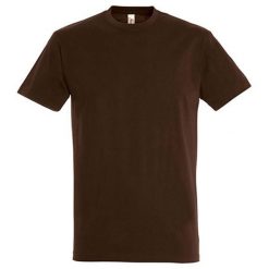 Koszulka Unisex Dla Dorosłych Z Bawełny Imperial Ringspun. Brązowe bluzki SOL'S, s, bez wzorów, z bawełny, sportowe, bez kołnierzyka, bez ramiączek. Za 41.99 zł.