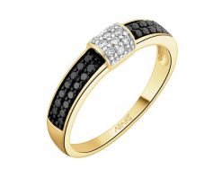 Pierścionek z żółtego złota z brylantami - 0,27 ct - próba 585. Żółte pierścionki Apart, z brylantem, złote. Za 3,590.00 zł.