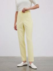BGN Spodnie w kolorze żółtym rozmiar: 36. Żółte spodnie materiałowe BGN, na imprezę, bez wzorów, z materiału, z podwyższonym stanem. Za 100.99 zł.