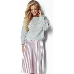 Wełniany sweter oversize i299. Szare swetry Fimfi, m, bez wzorów, z wełny, bez ramiączek. W wyprzedaży za 99.00 zł.