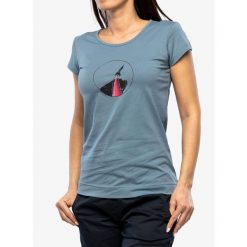 Koszulka bawełniana damska Ocun Classic T Organic Rainbow Rocket. Niebieskie koszulki sportowe Ocun, bez wzorów, z bawełny, bez ramiączek. Za 135.99 zł.