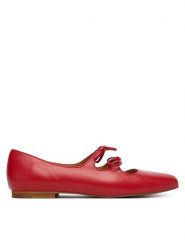 Balagan Baleriny Shirley Czerwony. Czerwone baleriny BALAGAN, bez wzorów, ze skóry, bez obcasa. Za 569.99 zł.