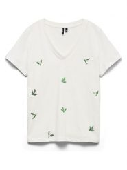 Vero Moda Koszulka w kolorze białym rozmiar: XL. Białe bluzki Vero Moda, xl, bez wzorów, z bawełny, bez kołnierzyka, bez ramiączek. Za 72.95 zł.