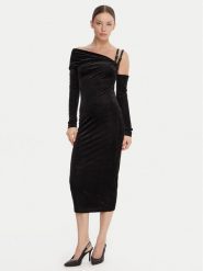 Versace Jeans Couture Sukienka codzienna 79HAO974 J0237 Czarny Slim Fit. Czarne sukienki Versace Jeans Couture, na co dzień, bez wzorów, z jeansu, bez kołnierzyka, bez ramiączek, proste. Za 1,609.00 zł.