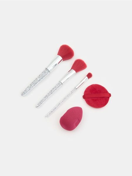 Zestaw pędzli do makijażu 5 pack - czerwony. Zestawy Sinsay. Za 17.99 zł.