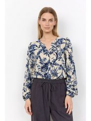 Soyaconcept Bluzka "Halfa" w kolorze granatowo-kremowym rozmiar: XL. Brązowe bluzki Soyaconcept, xl, bez wzorów, z wiskozy, bez kołnierzyka, bez ramiączek. Za 174.95 zł.