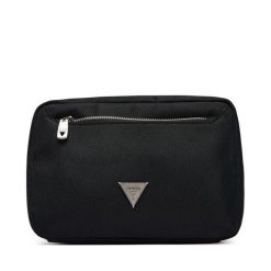 Kosmetyczka Guess. Czarne kufry i kosmetyczki Guess, z aplikacjami, z materiału, bez dodatków. Za 269.99 zł.