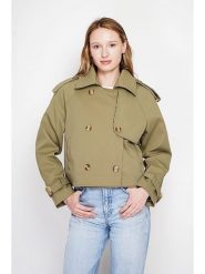 ASSUILI Kurtka przejściowa w kolorze khaki rozmiar: 38. Brązowe kurtki Assuili, bez wzorów, bez kaptura. Za 382.99 zł.