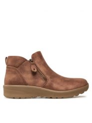 Skechers Botki Lovely Vibe 158952/MUSH Szary. Szare botki Skechers, bez wzorów, z materiału, bez obcasa, na płaskiej podeszwie, bez zapięcia. Za 269.99 zł.