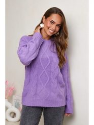 Soft Cashmere Sweter w kolorze fioletowym rozmiar: 40/42. Różowe swetry Soft Cashmere, bez wzorów, z kaszmiru, bez ramiączek. Za 92.42 zł.