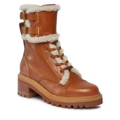 Botki See By Chloé. Brązowe botki See By Chloé, bez wzorów, bez obcasa, na płaskiej podeszwie, bez zapięcia. Za 3,749.00 zł.