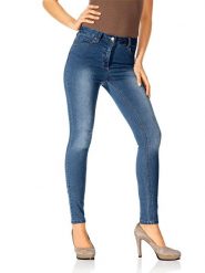 Heine Dżinsy - Skinny fit - w kolorze niebieskim rozmiar: 34. Niebieskie jeansy Heine, bez wzorów, z podwyższonym stanem. Za 52.79 zł.