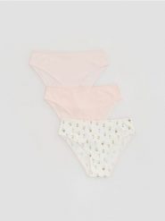 Bawełniane majtki figi 3 pack - mahoniowy. Brązowe figi Reserved, l, bez wzorów, z bawełny. Za 49.99 zł.