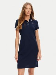 U.S. Polo Assn. Sukienka codzienna WUP1312 Granatowy Regular Fit. Niebieskie sukienki U.S. Polo Assn., na co dzień, m, bez wzorów, z bawełny, bez kołnierzyka, bez ramiączek, proste. Za 259.99 zł.