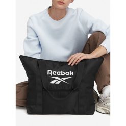 Torebka Reebok. Czarne shopper Reebok, bez wzorów, bez dodatków. Za 79.99 zł.