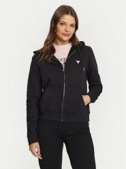 Guess Jeans Bluza GJ ZIP HOOD REG MINI W4YQ03 KC811 Czarny Regular Fit. Czarne bluzy Guess Jeans, xl, z aplikacjami, z bawełny, bez kaptura. Za 259.99 zł.