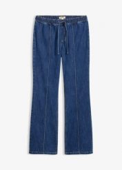 Dżinsy bootcut ze średnim stanem, wygodny pas. Niebieskie jeansy bonprix, bez wzorów. Za 149.99 zł.
