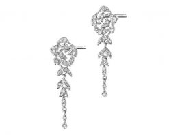 Kolczyki z białego złota z diamentami - 0,58 ct - próba 585. Białe kolczyki Apart, z diamentem, złote. Za 5,690.00 zł.