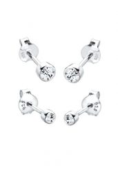 Elli Damskie kolczyki sztyfty zestaw 2 z kryształem ze srebra próby 925 Sterling Silver Kolczyki 1 ct. Szare kolczyki Elli, z kryształem, srebrne, na sztyftcie. Za 163.99 zł.