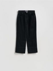 Jeansy straight z przeszyciami - czarny. Czarne jeansy Reserved, bez wzorów. Za 139.99 zł.