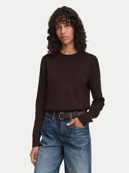 Tommy Hilfiger Sweter WW0WW52298 Brązowy ciemny Regular Fit. Brązowe swetry TOMMY HILFIGER, xs, bez wzorów, z bawełny, bez ramiączek. Za 529.99 zł.