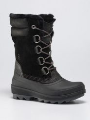 Kamik Skórzane kozaki zimowe "Lauren" w kolorze czarnym rozmiar: 37. Czarne kozaki Kamik, na zimę, z polaru, z okrągłym noskiem, bez obcasa, bez zapięcia. Za 478.62 zł.