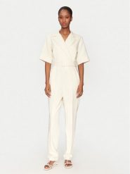 Marella Kombinezon Banana 2513241011 Biały Slim Fit. Białe sukienki Marella, bez wzorów, z wiskozy, bez kołnierzyka, bez ramiączek. Za 1,029.00 zł.