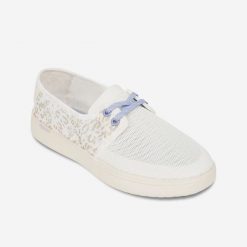 Buty plażowe espadryle damskie Areeta Leopard. Białe espadryle OLAIAN, bez wzorów, z bawełny, bez obcasa, bez zapięcia. Za 119.99 zł.