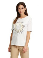 CARTOON Koszulka w kolorze białym rozmiar: 36. Białe bluzki Cartoon, bez wzorów, z bawełny, bez kołnierzyka, bez ramiączek. Za 43.99 zł.