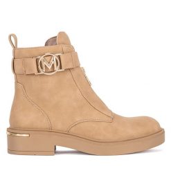 Botki MEXX. Brązowe botki Mexx, bez wzorów, bez obcasa, na płaskiej podeszwie, bez zapięcia. Za 265.99 zł.
