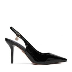 Szpilki Nine West. Czarne szpilki Nine West, bez wzorów, bez obcasa, na szpilce, bez zapięcia. Za 229.99 zł.
