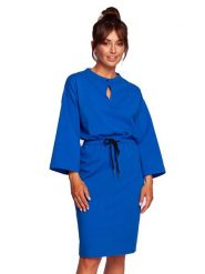 Be Wear Sukienka w kolorze niebieskim rozmiar: M. Niebieskie sukienki Be Wear, m, bez wzorów, bez kołnierzyka, bez ramiączek, mini. Za 162.87 zł.