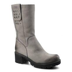 Szare Kozaki Simen Damskie Ocieplane Buty Zimowe. Szare kozaki Simen, na zimę, z nubiku, bez obcasa, na obcasie, bez zapięcia. Za 359.00 zł.