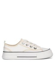 DeeZee Trampki WFA2914-1 Biały. Białe trampki DeeZee, bez wzorów, z materiału, bez zapięcia. Za 79.99 zł.