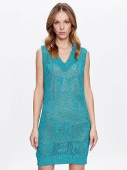 Pinko Sukienka dzianinowa Abbracciato 100631 A0K2 Zielony Regular Fit. Zielone sukienki Pinko, xl, bez wzorów, z dzianiny, bez kołnierzyka, bez ramiączek. Za 1,459.00 zł.