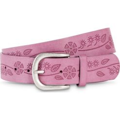 Pasek w tłoczony wzór bonprix fiołkowy bez. Paski bonprix. Za 37.99 zł.